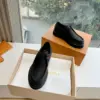 Louis Vuitton Women Black Leather Loafers — Wide-Strap Detail product view 3