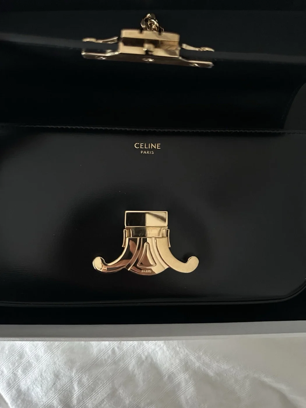Celine Chain Shoulder Bag Claude in Shiny Calfskin product view 4