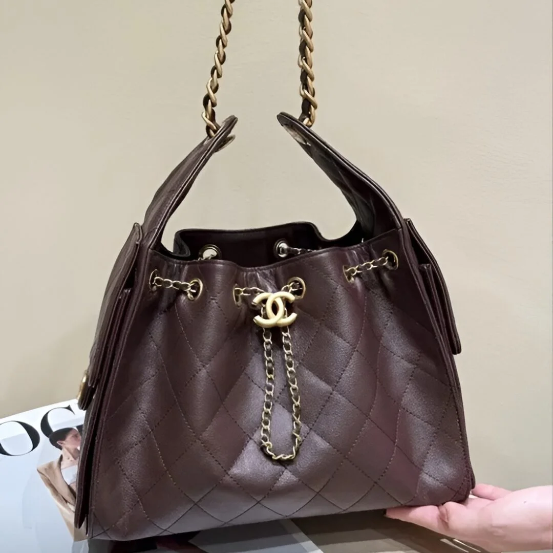 Chanel 25 Small Handbag Grained Calfskin & Gold-Tone Metal Brown product view 1