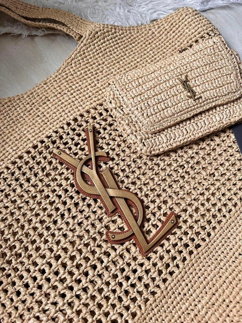 Saint Laurent Icare Maxi raffia tote bag product view 4