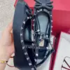 Valentino Women Black Satin Studded Flats product view 4