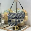 Dior Saddle Bag Blue Oblique with Lettered Panel product view 1