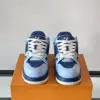 Louis Vuitton Men Light Blue Leather Sneakers product view 2