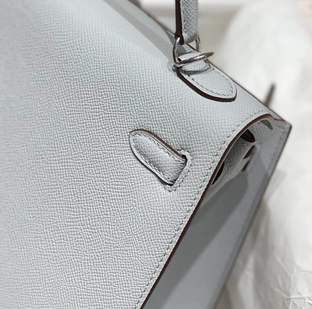 Hermès 28 Sellier in Bleu Glacier Epsom leather Bag product view 7