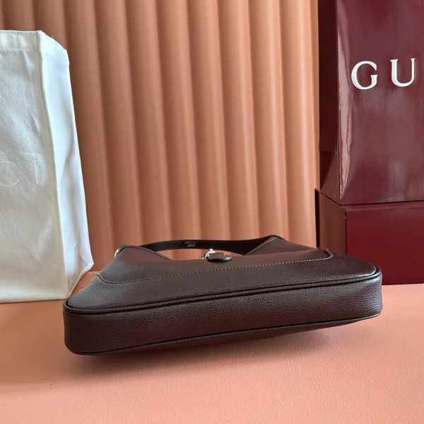 Gucci 26S Jackie Slim Shoulder Bag 28 In Dark Brown Calfskin product view 6