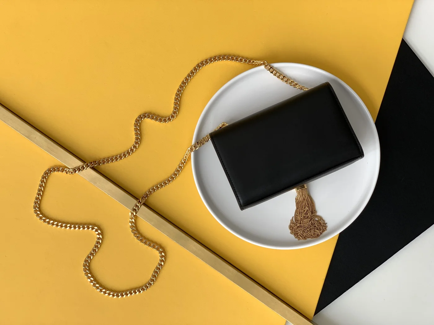 Saint Laurent Black Leather Small Kate Tassel Crossbody Bag product view 2