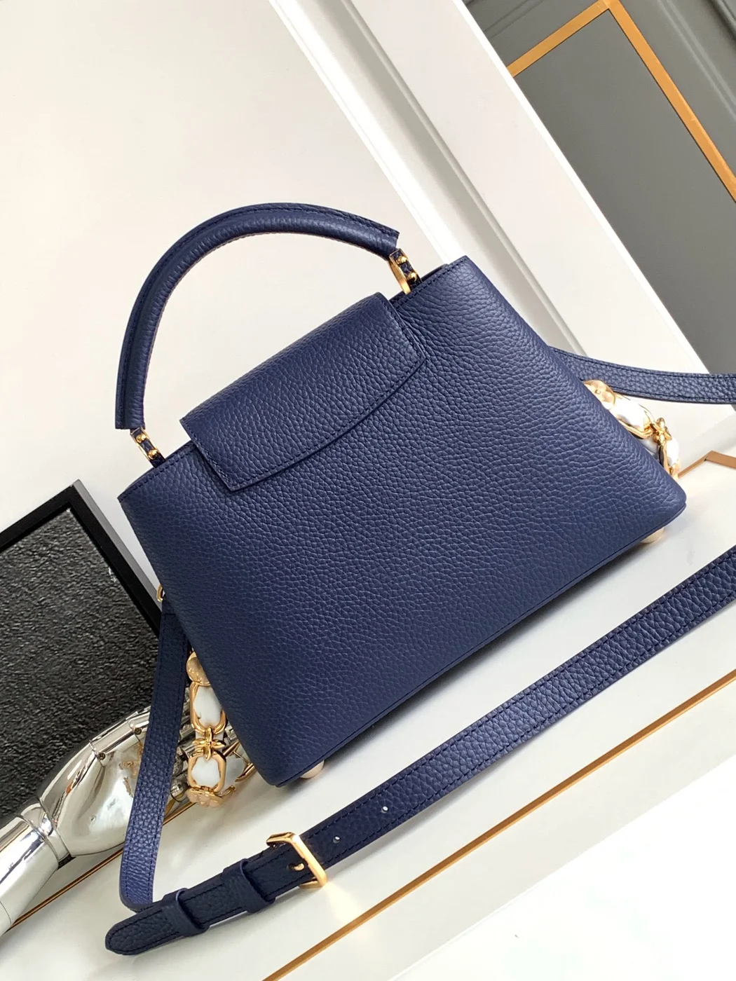 Louis Vuitton Capucines BB Woman’ Navy Blue Handbags 27x18x9cm product view 8