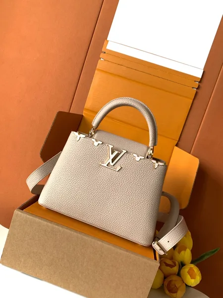 Louis Vuitton Capucines handbag in a beige product photo