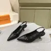 Louis Vuitton Women Black Leather Slingback Heels — Pointed-Toe Style product view 3