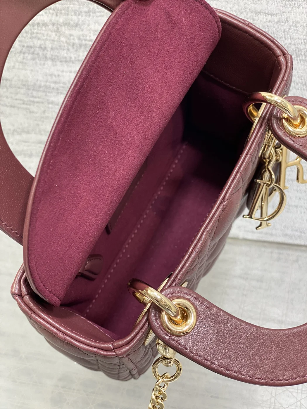 Dior Mini Lady Dior bag Gold hardware product view 6