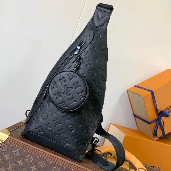 Louis Vuitton Duo Crossbody Sling Bag Black Embossed Monogram product photo