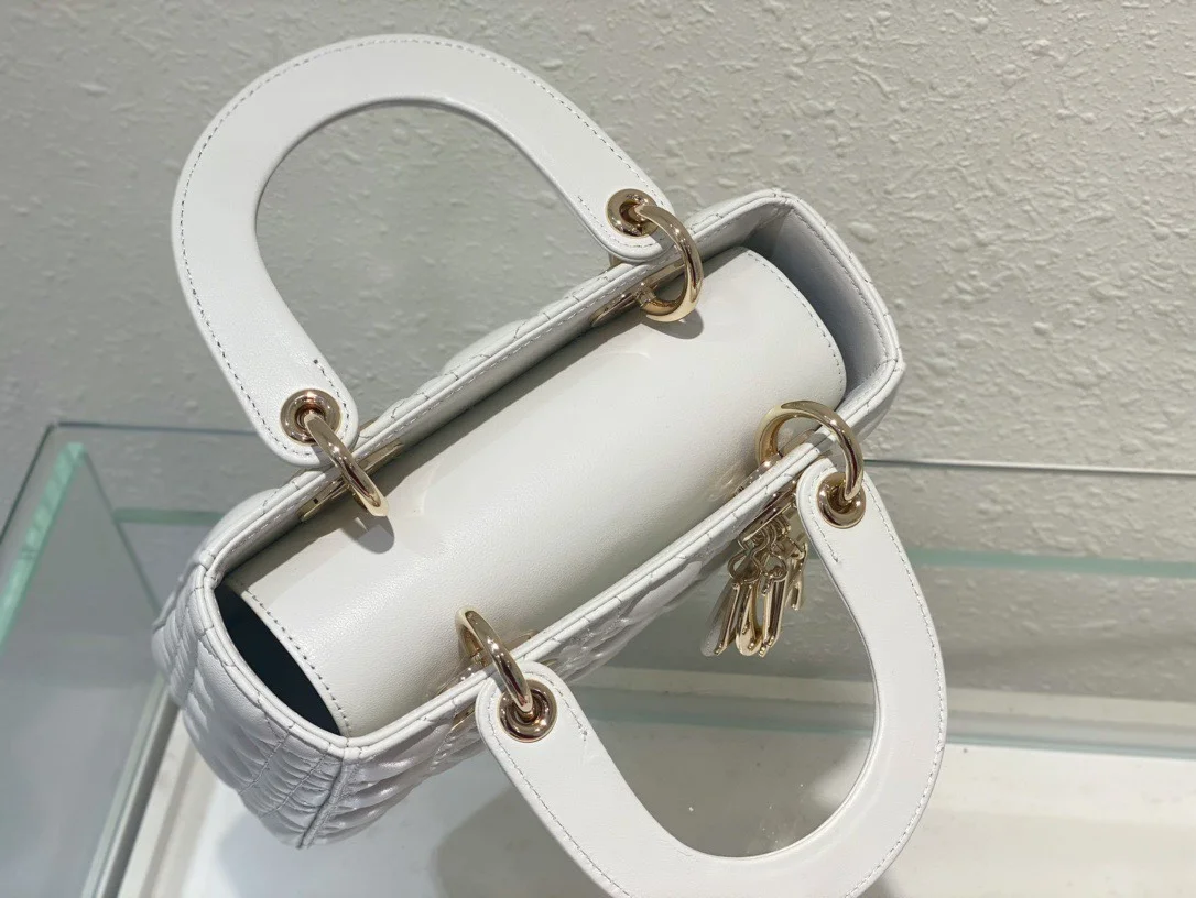 Dior Lady Abc Women’s Handbag White Soft Leather 20 cm product view 2
