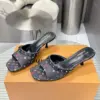 Louis Vuitton Women Black Patterned Leather Mules product view 5