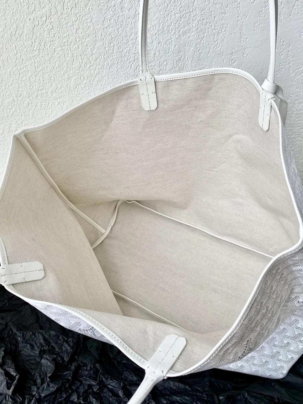 Goyard White Goyardine Canvas & Chevroches Calfskin Saint Louis PM Tote product view 5