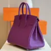 Hermès Birkin 25 Dark Purple Togo Leather Palladium Hardware Bag product view 6