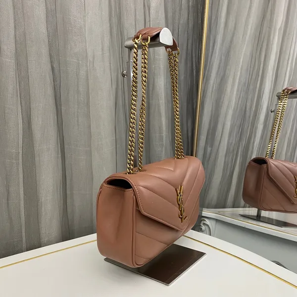 Saint Laurent Loulou medium in Matelassé Lambskin Hortensia Bag product view 3