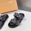 Louis Vuitton Women Black Brown Patterned Fabric Sandals product view 4