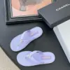Chanel Women Light Purple Leather Slides product view 6