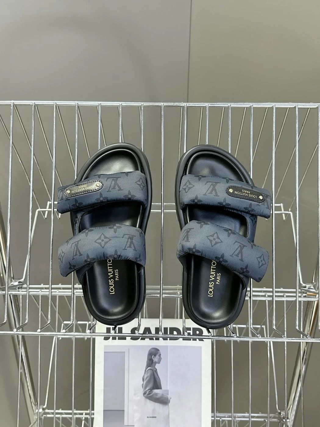 Louis Vuitton Women Blue Fabric Leather Sandals product view 2
