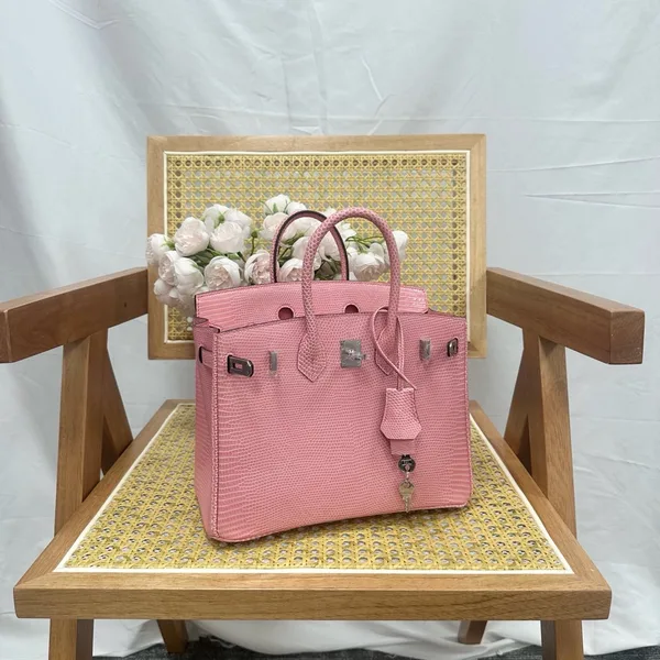 Hermès Birkin 25 cm Sakura Pink Lizard Leather Silver Hardware Bag product photo