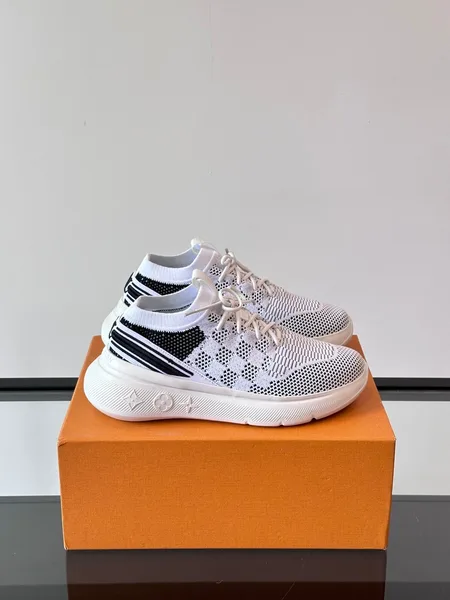 Louis Vuitton Men White Knit Mesh Sneakers product photo