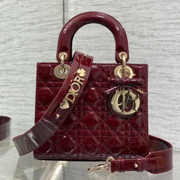 Dior Lady Dior Burgundy Gold Hardware Bag product photo