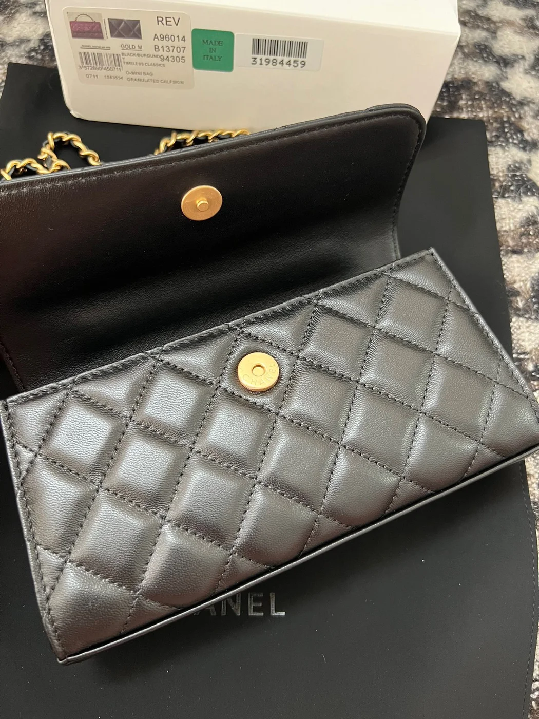 Chanel Woc Black Handbags Pearl Handle Plated Lock Gold 19 cm product view 3