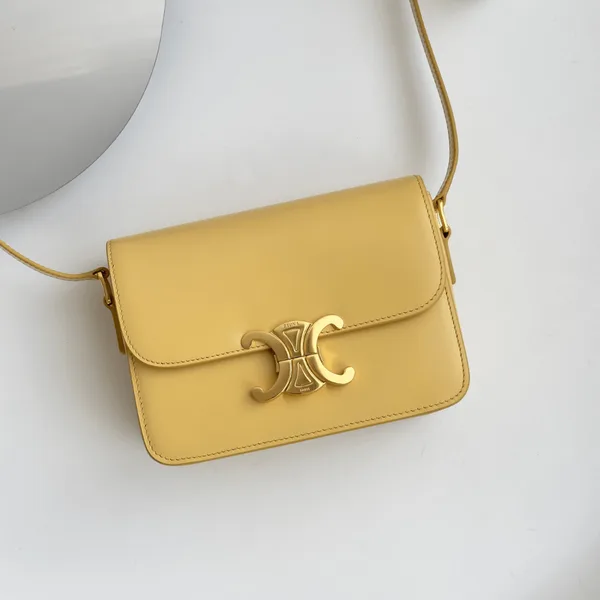 Celine Mini Handbag Orange Yellow Smooth Leather 19 cm product photo