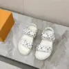Louis Vuitton Women White Patterned Fabric Sandals product view 4