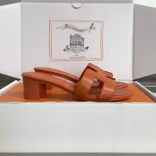 Hermès Oran Heels In Burnt Orange product view 2