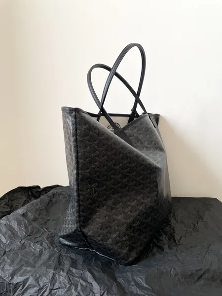 Goyard Black Goyardine Saint Louis PM Leather Bag product view 3