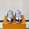 Louis Vuitton Men Black White Blue Leather Sneakers product view 2