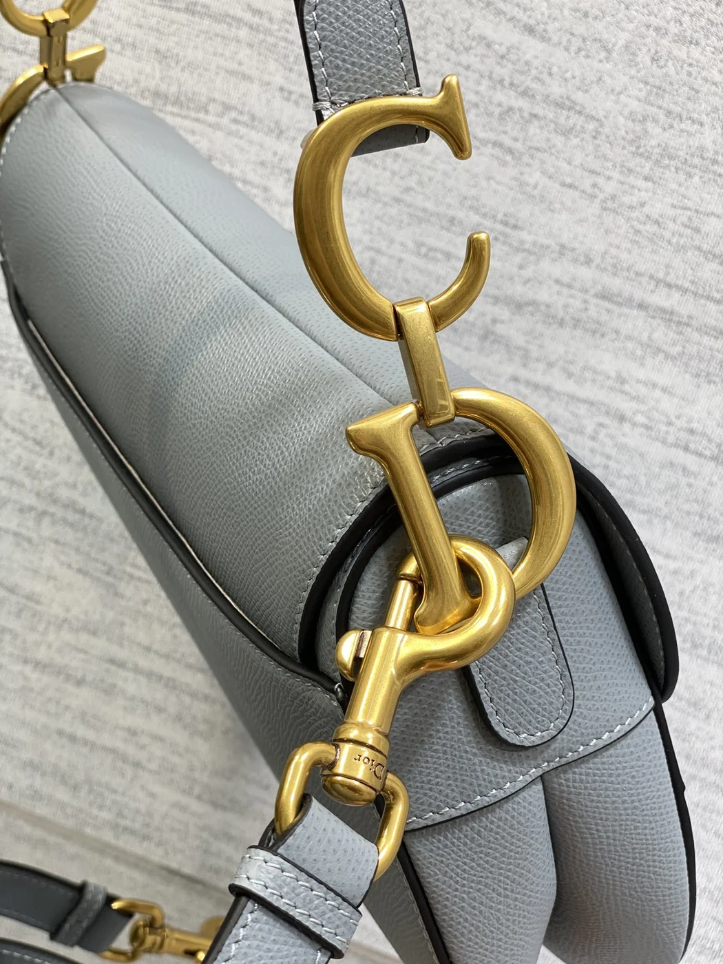 Dior Saddle Bag in Deep Grey-Blue Gold Hardware product view 5