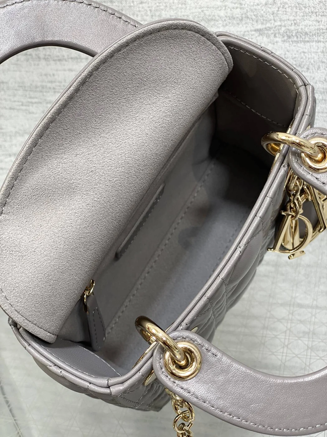 Dior Mini Lady Dior bag in gray product view 7