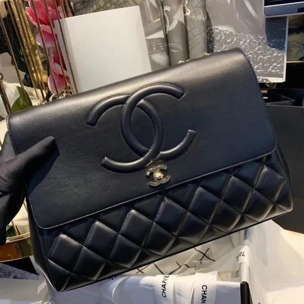 Chanel Shopping Handbags Woman’s Black Leather 33x23x11cm product photo