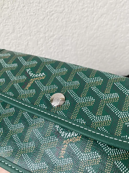 Goyard Green Goyardine Canvas & Chevroches Calfskin Saint Louis PM Tote product view 6