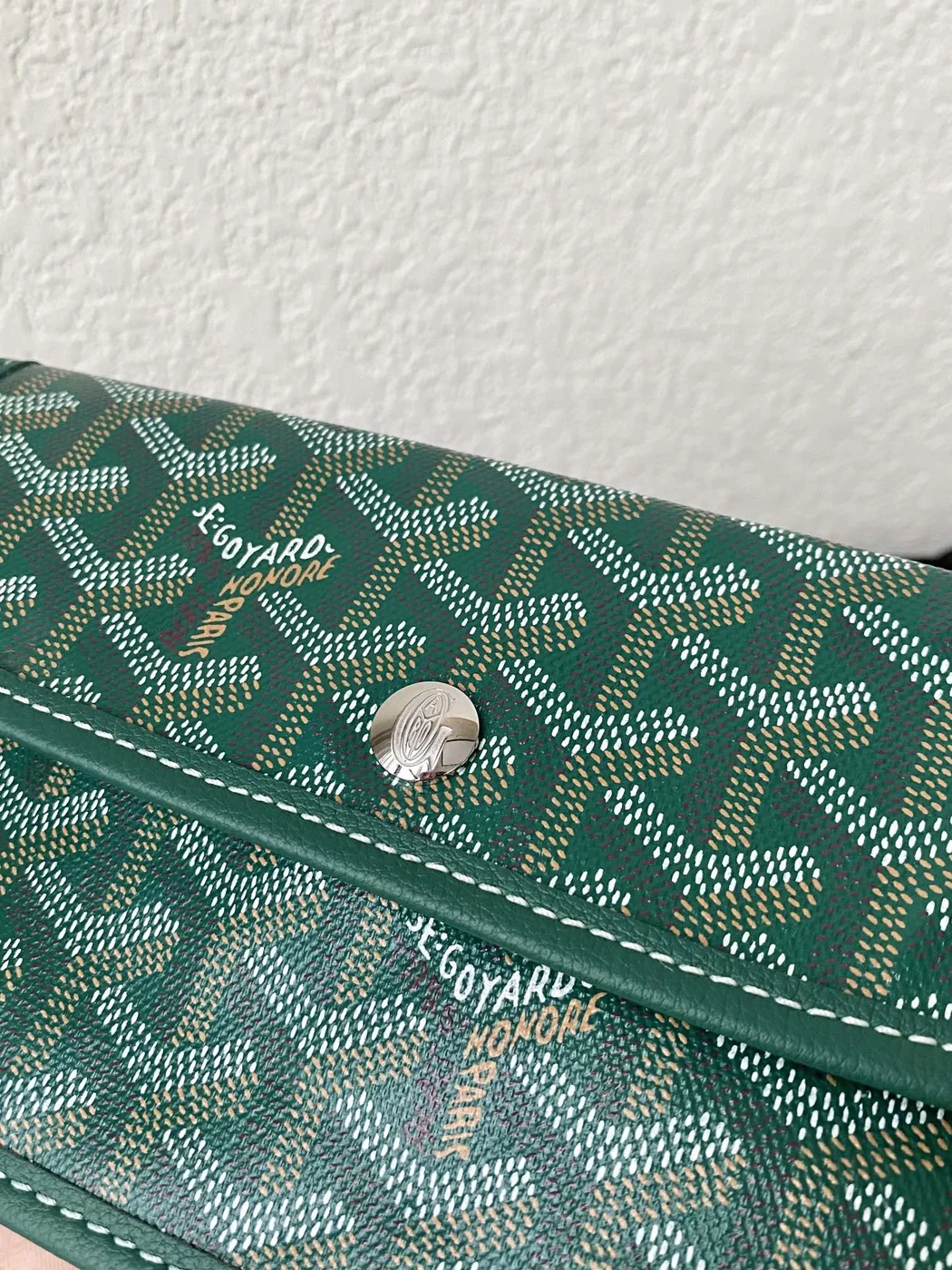 Goyard Green Goyardine Canvas & Chevroches Calfskin Saint Louis PM Tote product view 6