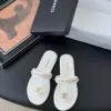 Chanel Women White Leather Slides With Chain Detail product view 1