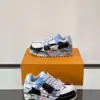 Louis Vuitton Men Black White Blue Leather Sneakers product view 4