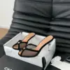 Chanel Women Black Mesh Logo Slide Sandals product view 3