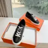 Hermès Women Black Leather Sneakers With Buckle Strap product view 5