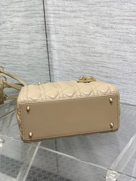 Dior Medium Lady Bag 24 In Powder Beige Gold Hardware product view 7