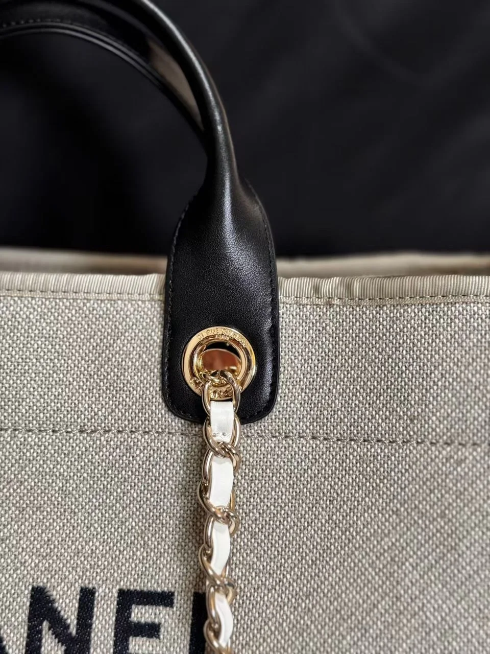 Chanel Deauville Tote in beige and black product view 3