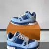 Louis Vuitton Men Light Blue Leather Sneakers product view 4