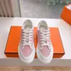 Hermès Women Pink Canvas And White Leather Sneakers product view 5