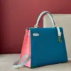 Hermès Kelly 28 Epsom Light Blue/ Electric Blue/Rose Pink Gold Hardware Bag product view 4