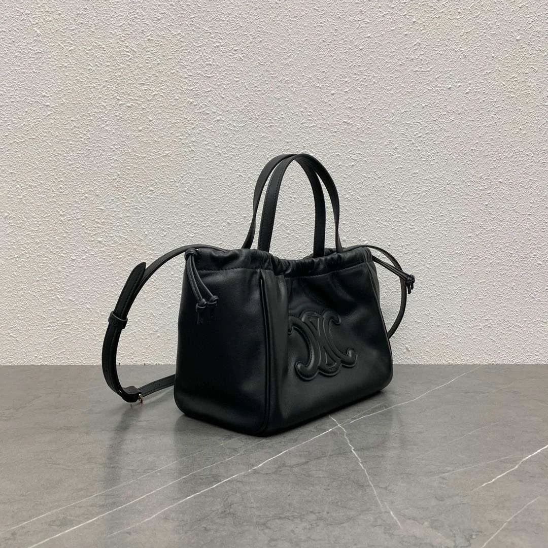 Celine Cabas Black Handbag Soft Leather 22x17x15cm product view 2