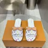 Louis Vuitton Women White Leather Multicolor Monogram Mules product view 1