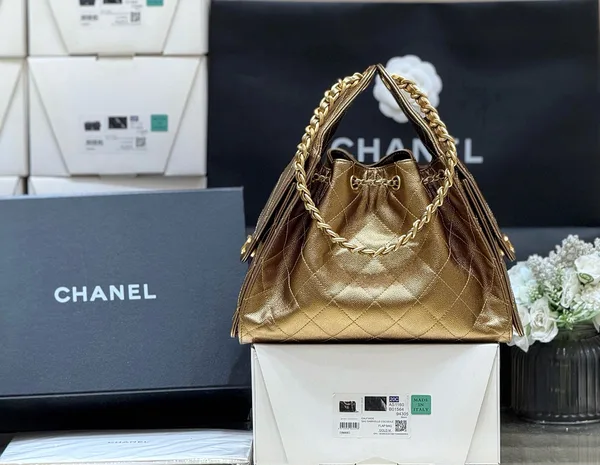 Chanel 25 Handbag 30 In Golden Brown With Gold Hardware product view 4
