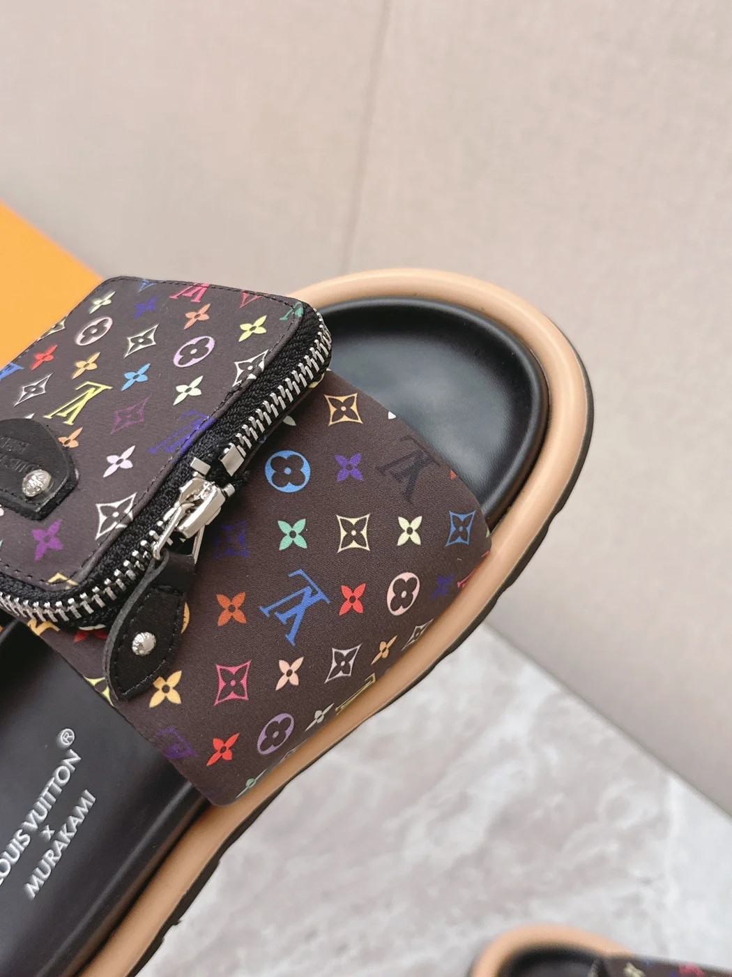 Louis Vuitton Women Black Multicolor Canvas Comfort Mules product view 2